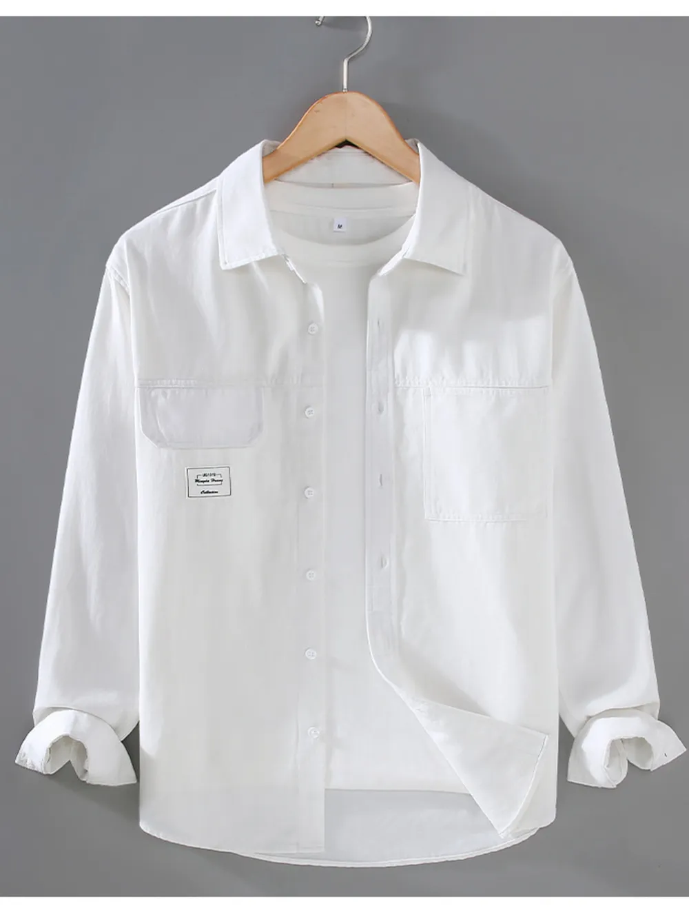 Men's Plus Size Button Up Long Sleeve Shirt, image 3