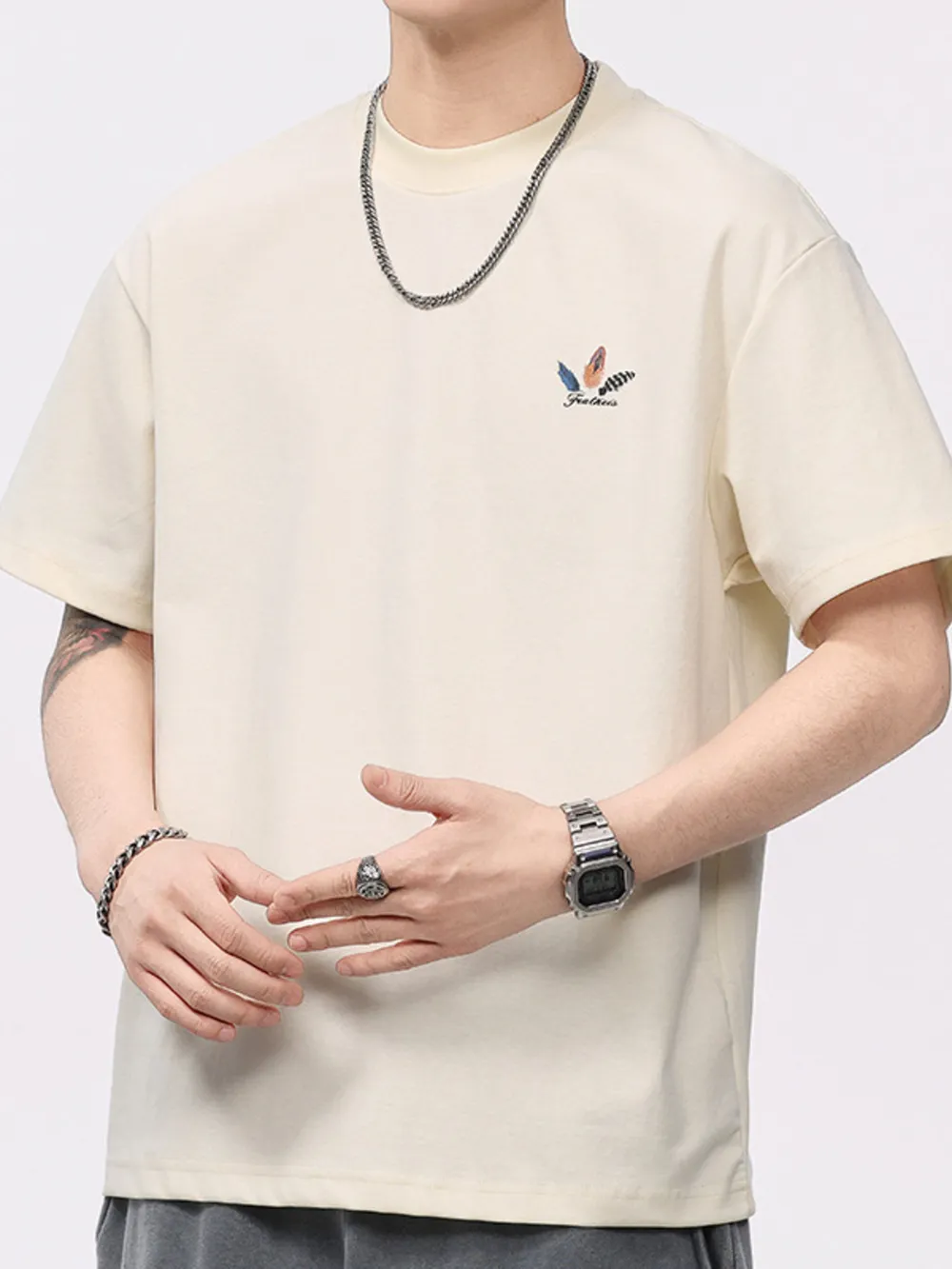 Men's Plus Size Round Neck Short Sleeve T-Shirt, image 3