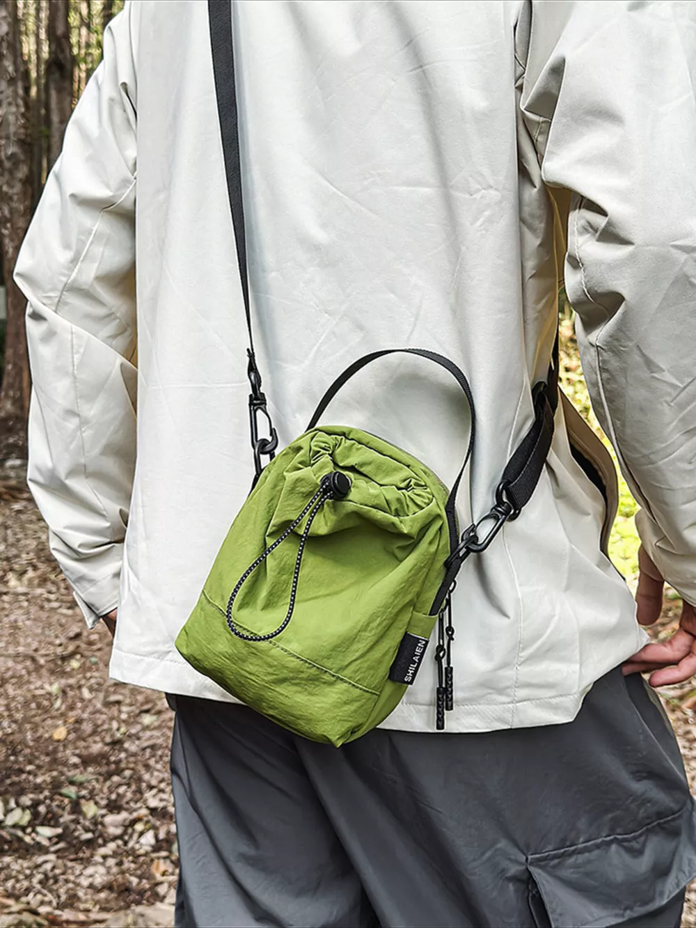Drawstring Closure Lightweight Shoulder Bag, image 5