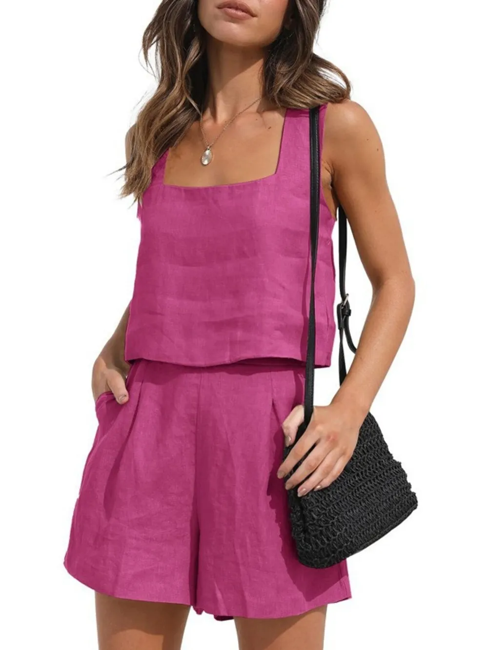 Square Neck Tank and Shorts Set, image 7