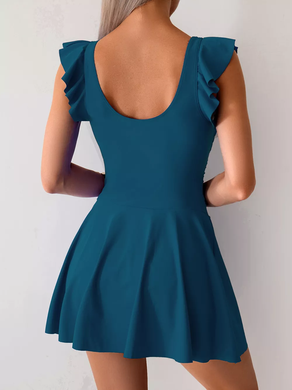 Ruffled Sleeve One-Piece Swim Dress, image 22