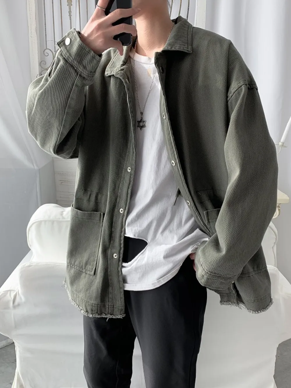 Men's Button Up Long Sleeve Jacket, image 6