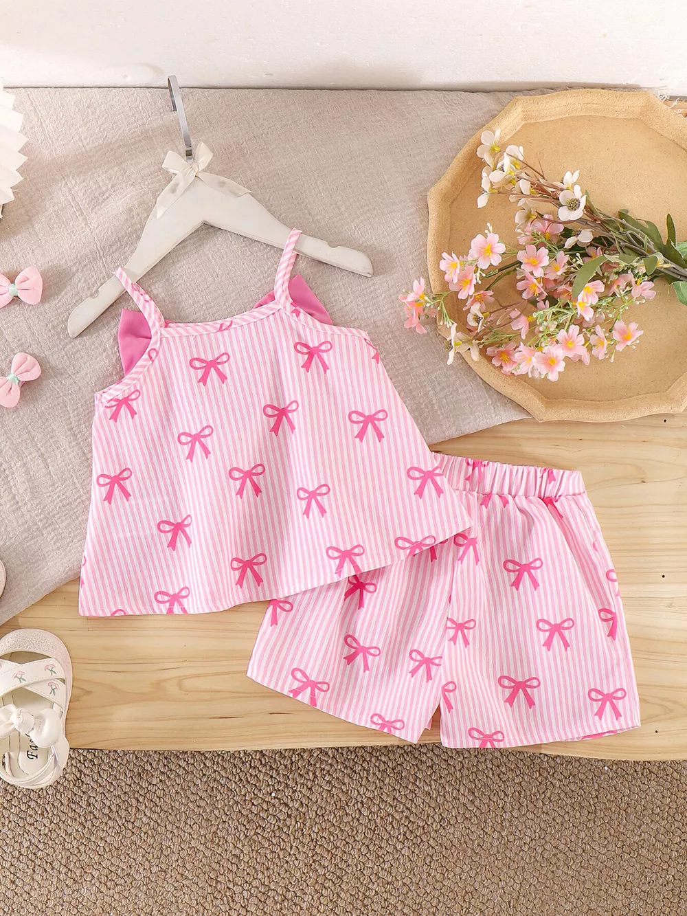 Children's Striped Bow Cami and Shorts Set, image 5