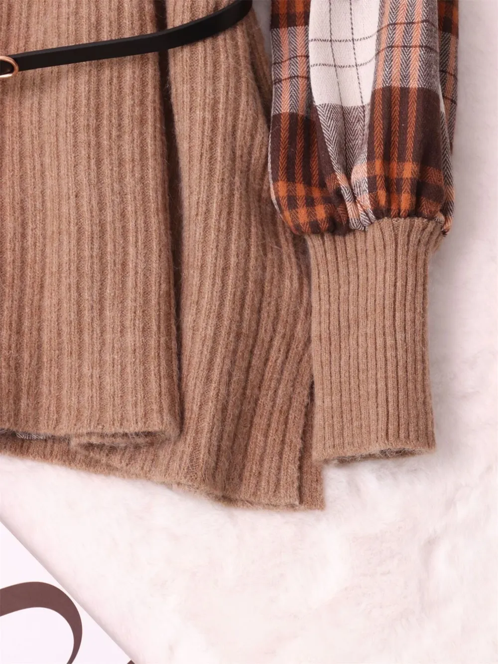Plaid Long Sleeve Sweater Dress, image 24