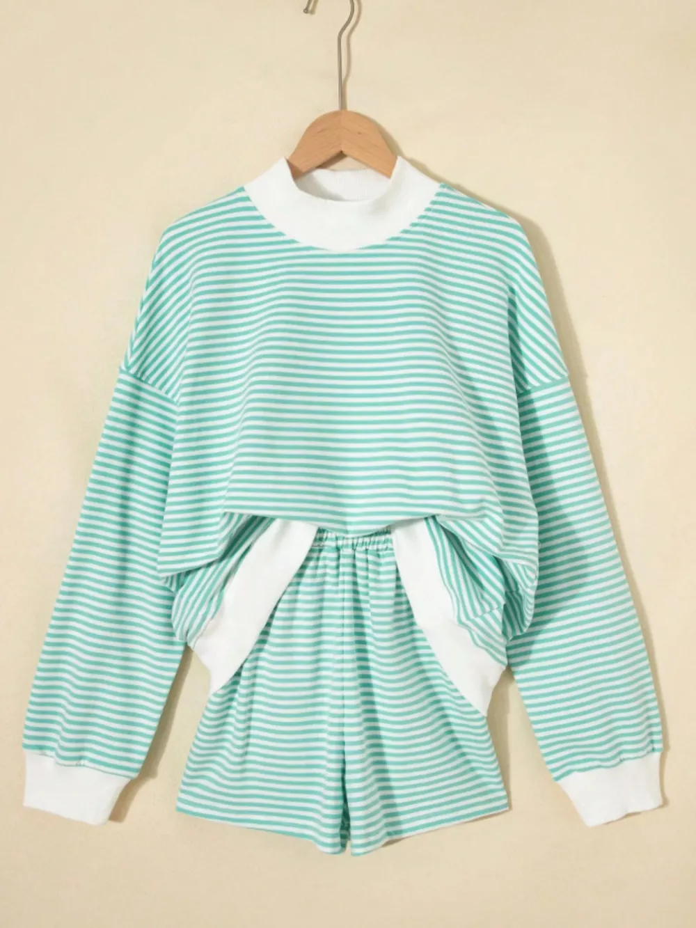 Striped Oversized Sweatshirt and Shorts Set, image 11