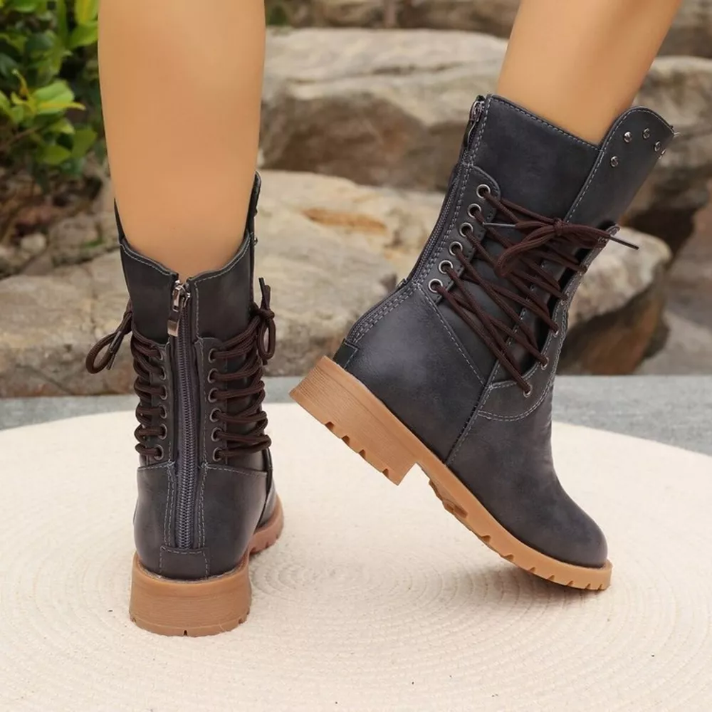 Studded Lace-Up Boots, image 3