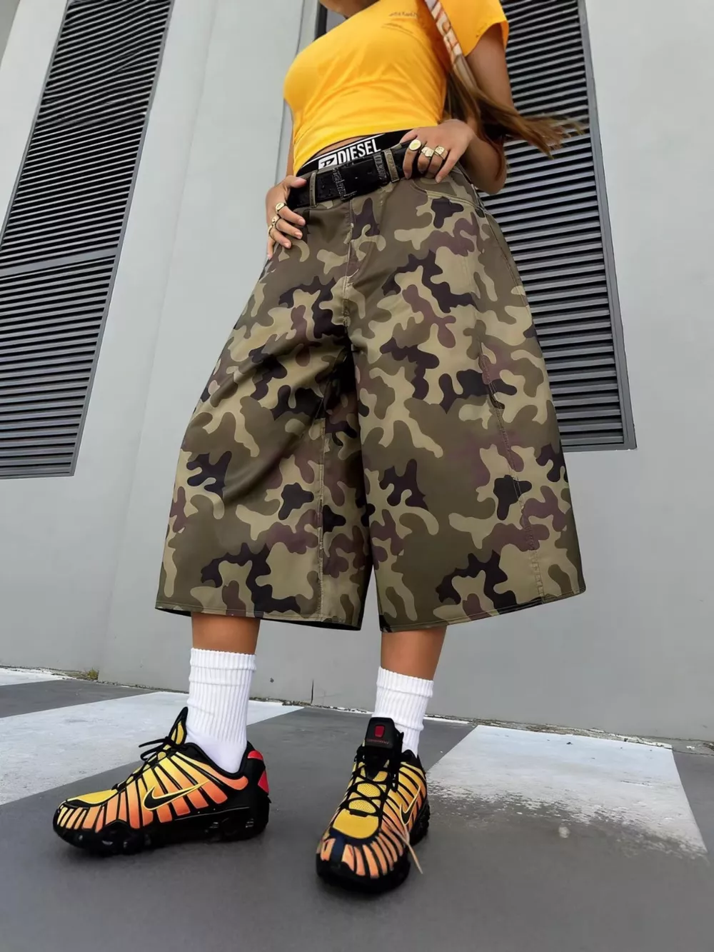 Camouflage Wide-Leg Cropped Pants, image 4