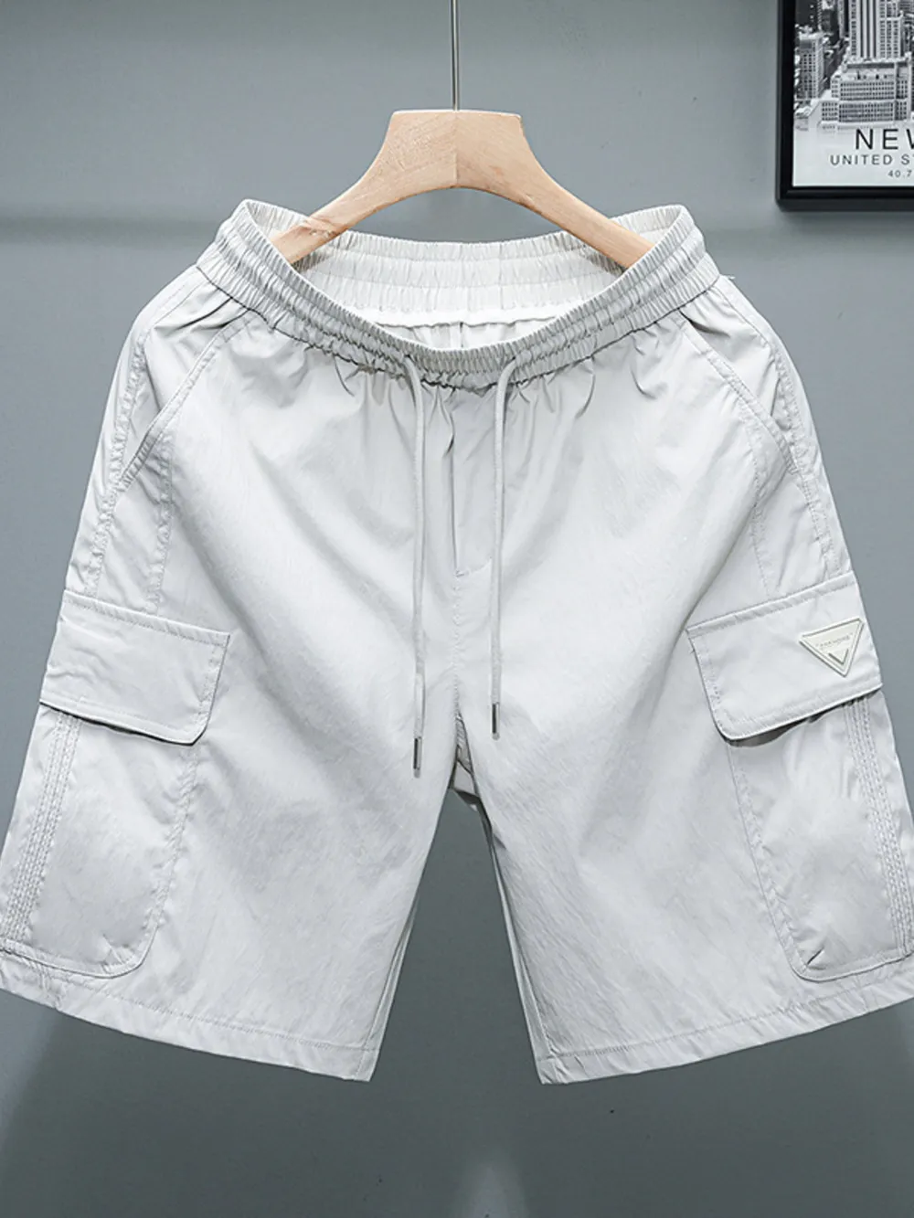 Men's Plus Size Drawstring Cargo Shorts, image 2