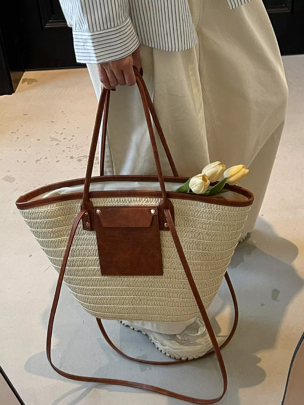 Woven Straw Tote Bag, image 9