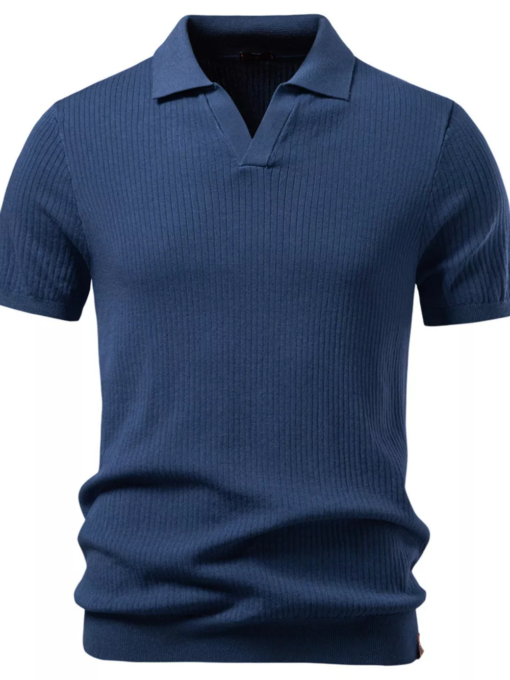 Men's Ribbed Knit Short Sleeve Polo