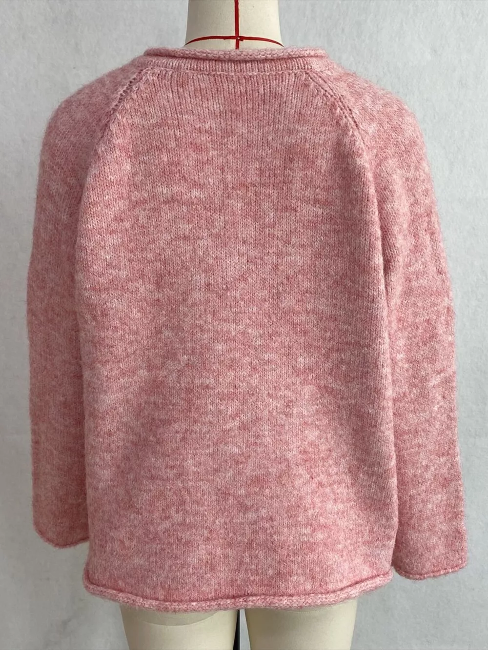 Chic V-Neck Sweater with Polka Dot Ribbon Tie, image 14