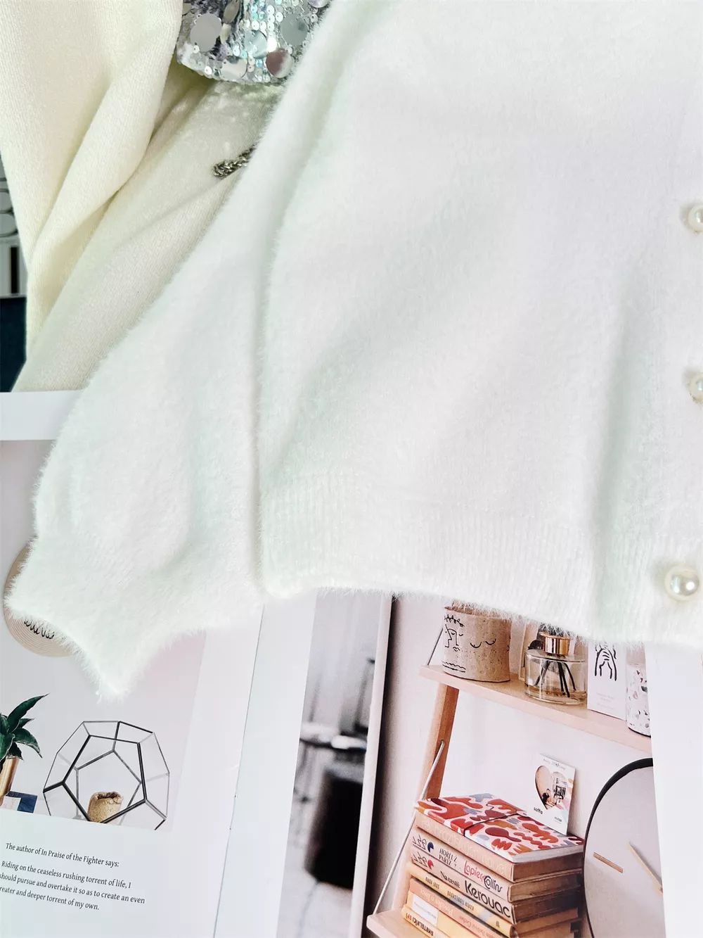 Fuzzy Knit Button Down Cardigan, image 15