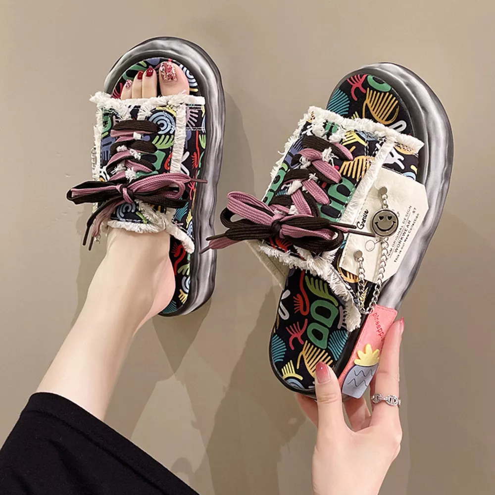 Open Toe Lace Up Sandals