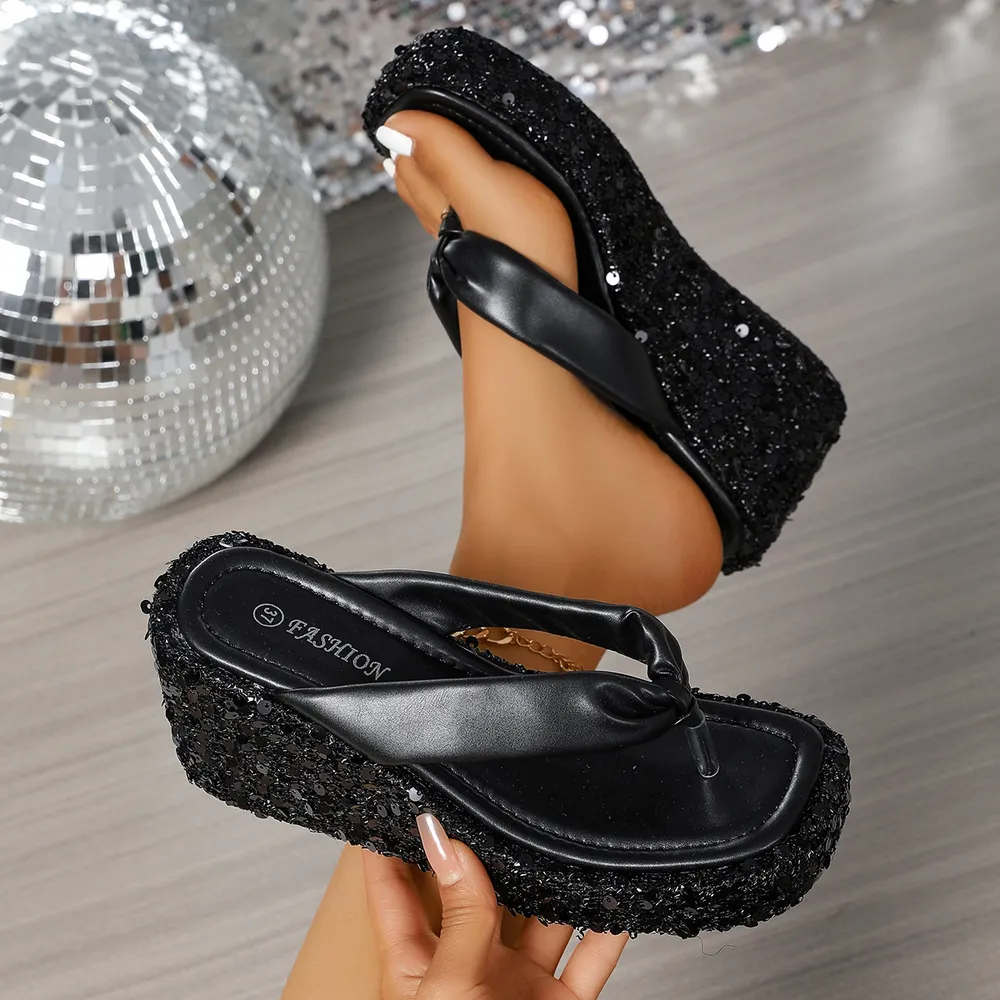 Toe Post Platform Wedge Sandals, image 3
