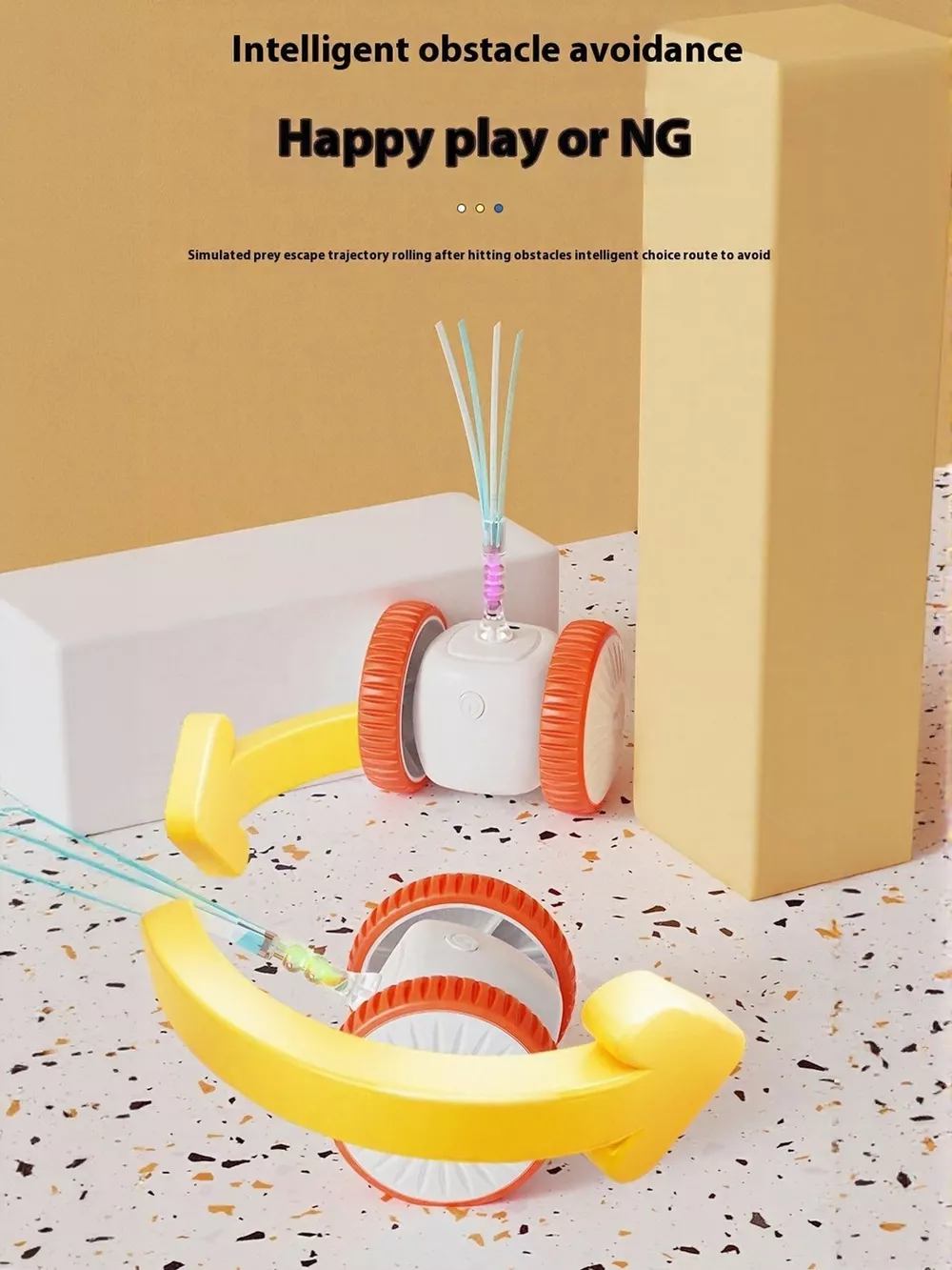 Interactive Self-Rotating Feather Pet Chase Toy, image 13