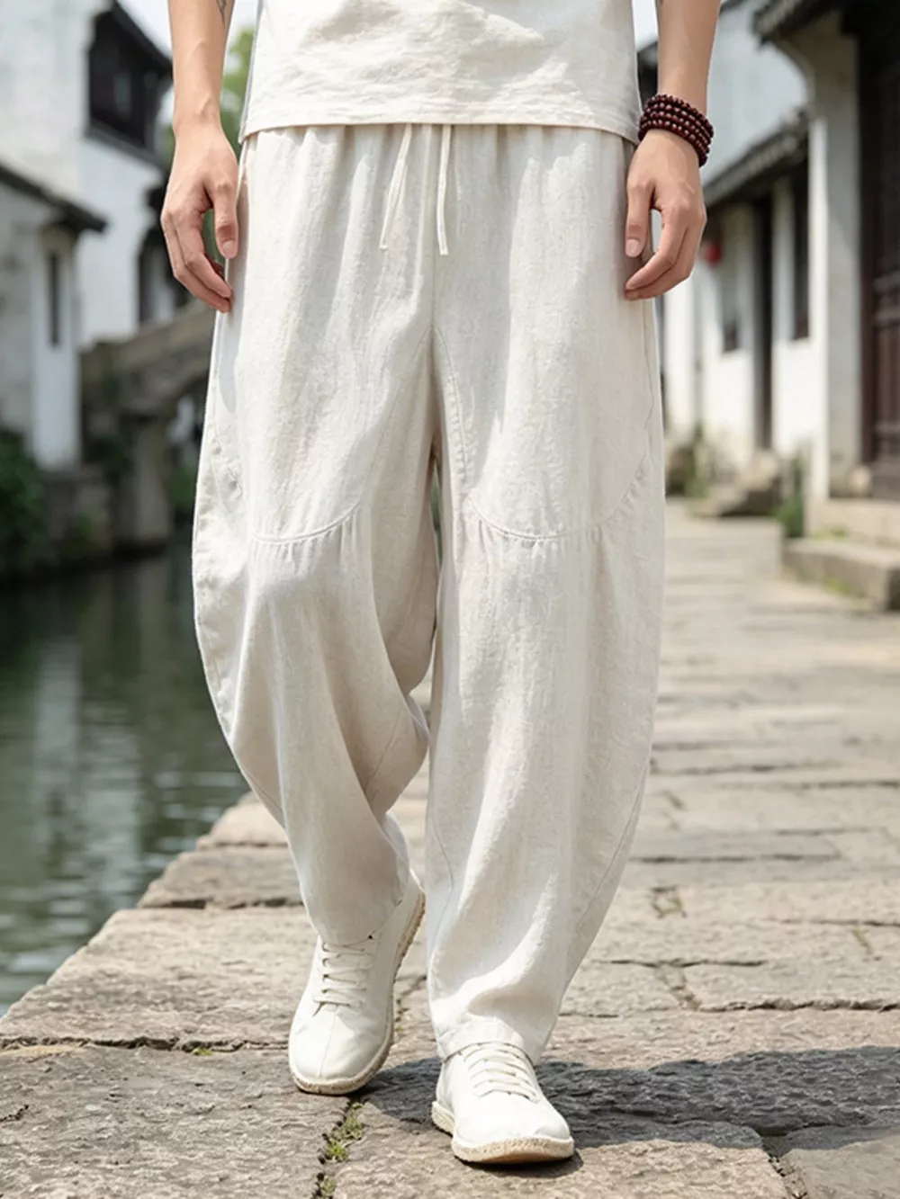 Men's Plus Size Loose Fit Pants with Drawstring Waist, image 4