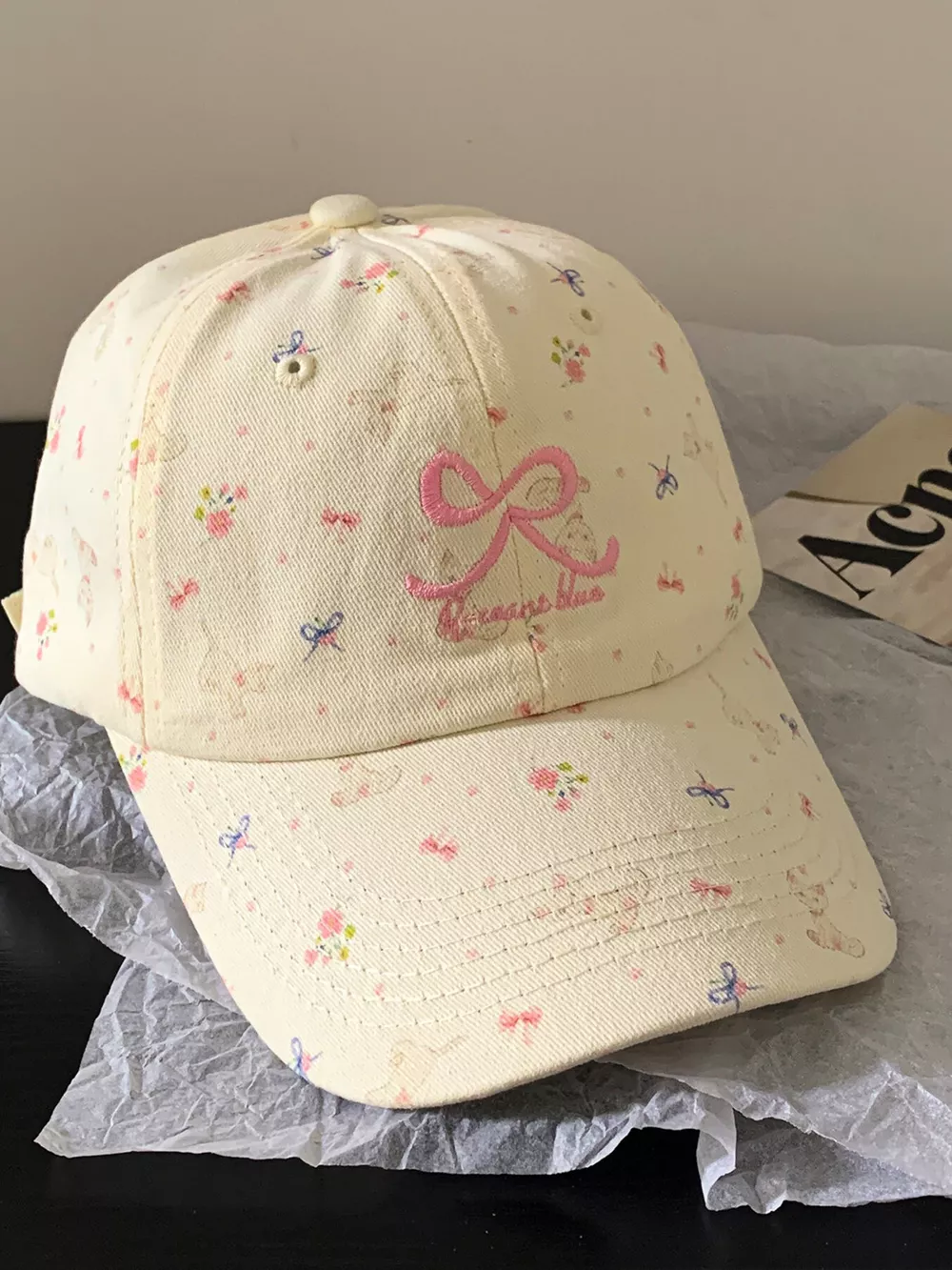 Bow Embroidered Baseball Cap, image 3