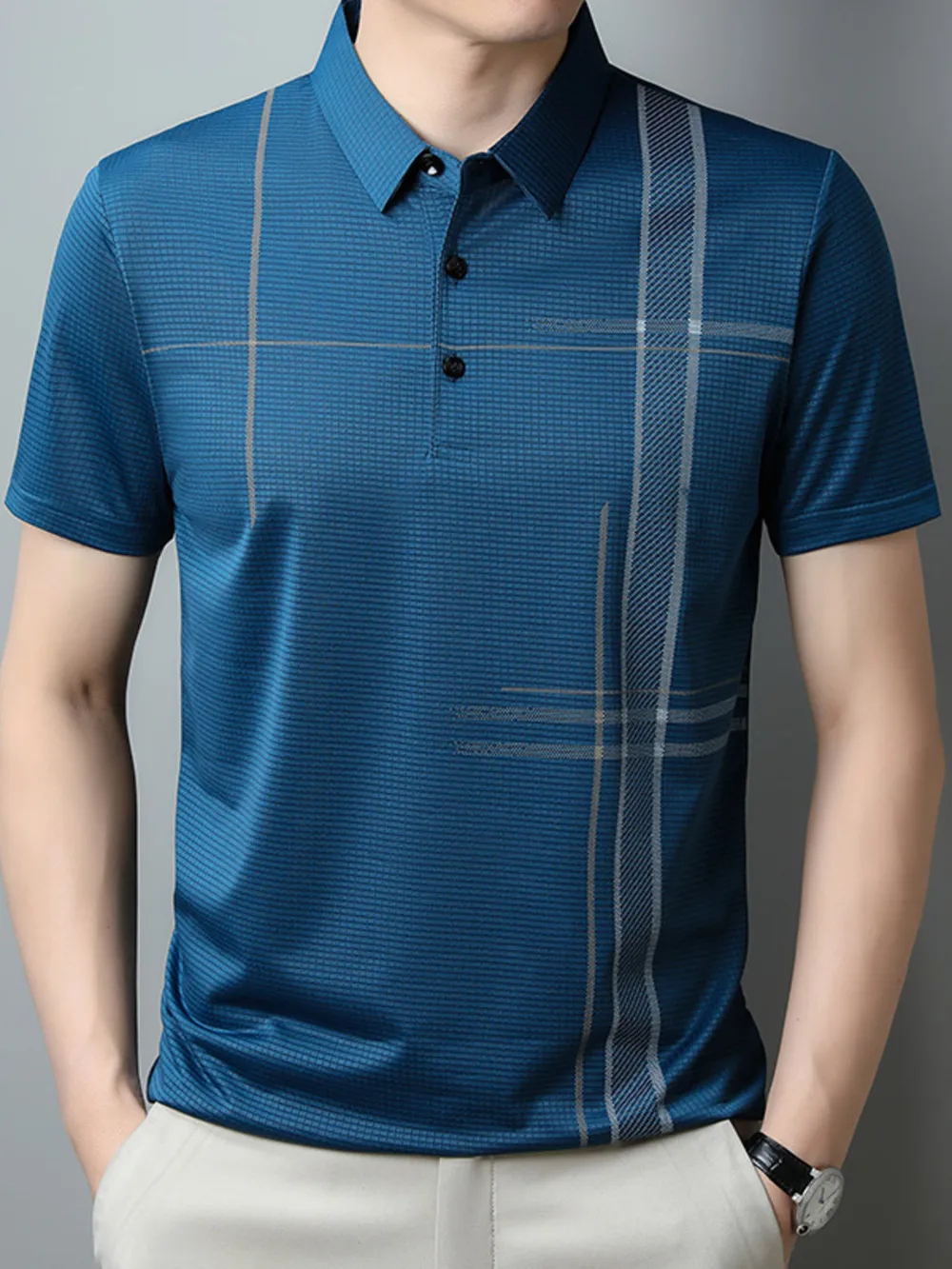 Men's Plus Size Short Sleeve Business Casual Polo Shirt, image 4