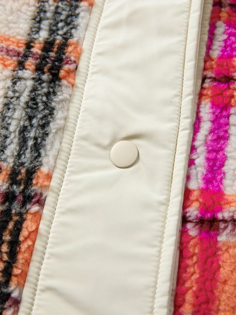 Sherpa Plaid Snap Down Vest Coat, image 4