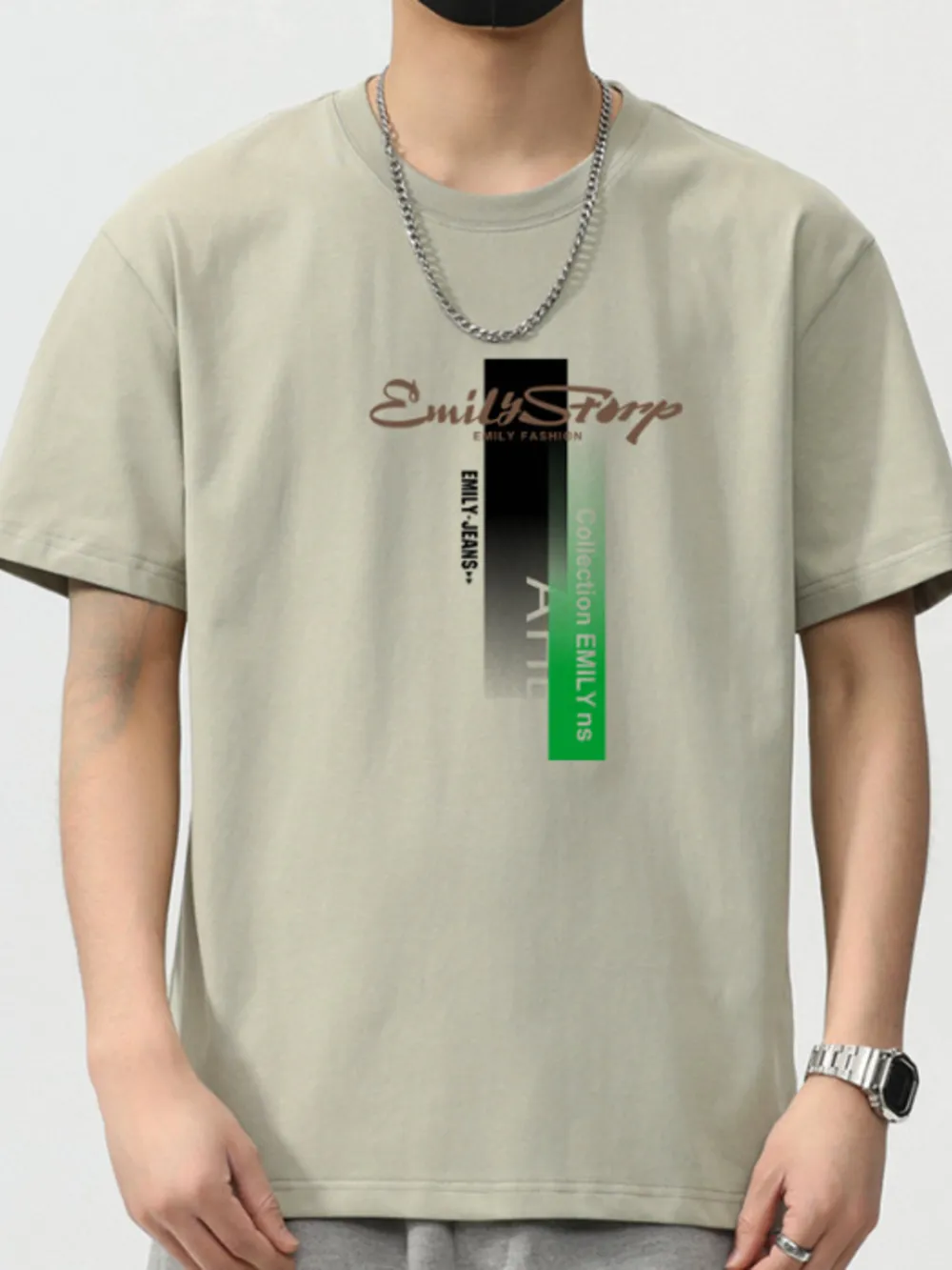 Men's Plus Size Round Neck Short Sleeve T-Shirt, image 2