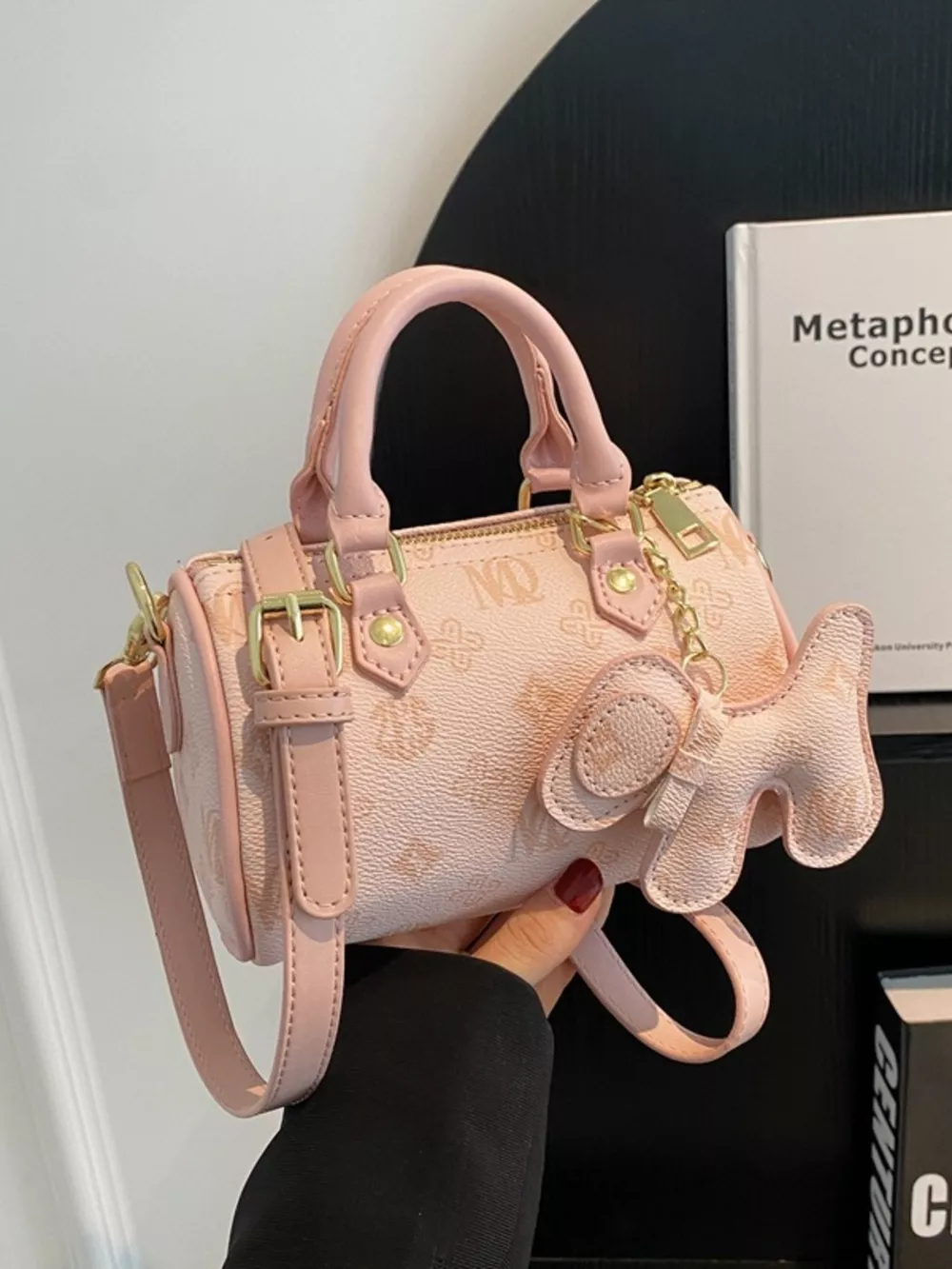 Barrel Crossbody Bag with Charm, image 9