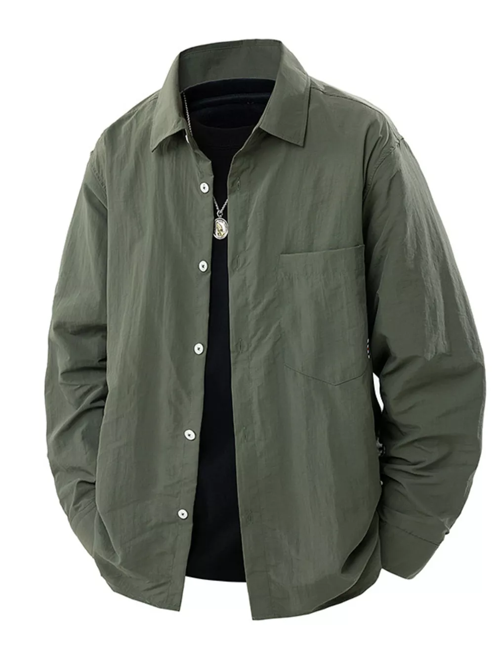 Men's Plus Size Lightweight Button-Down Shirt, image 6