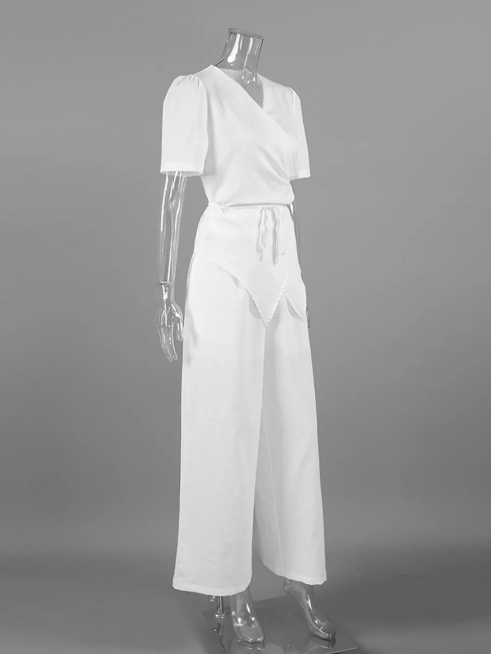 Wrap Top & Wide Leg Pants Set, image 8