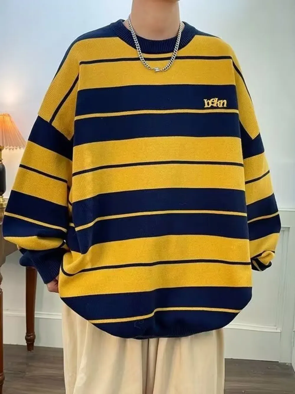Men's Dropped Shoulder Long Sleeve Sweater, image 5