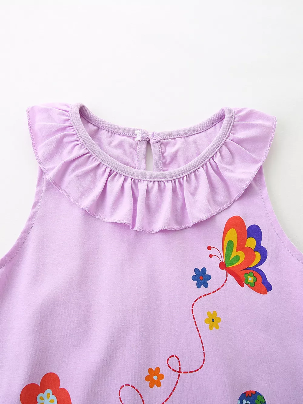 Children's Ruffle Collar Floral A-Line Dress, image 3