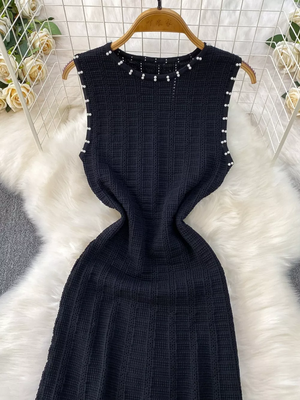 Textured Knit Sleeveless Midi Dress, image 12