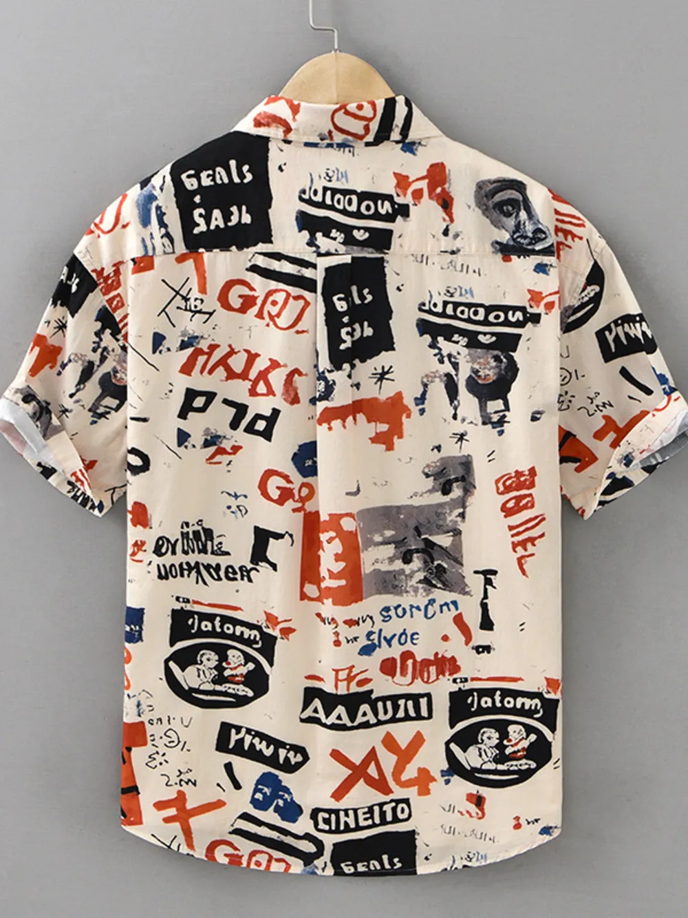 Men's Plus Size Printed Button Up Short Sleeve Shirt, image 2