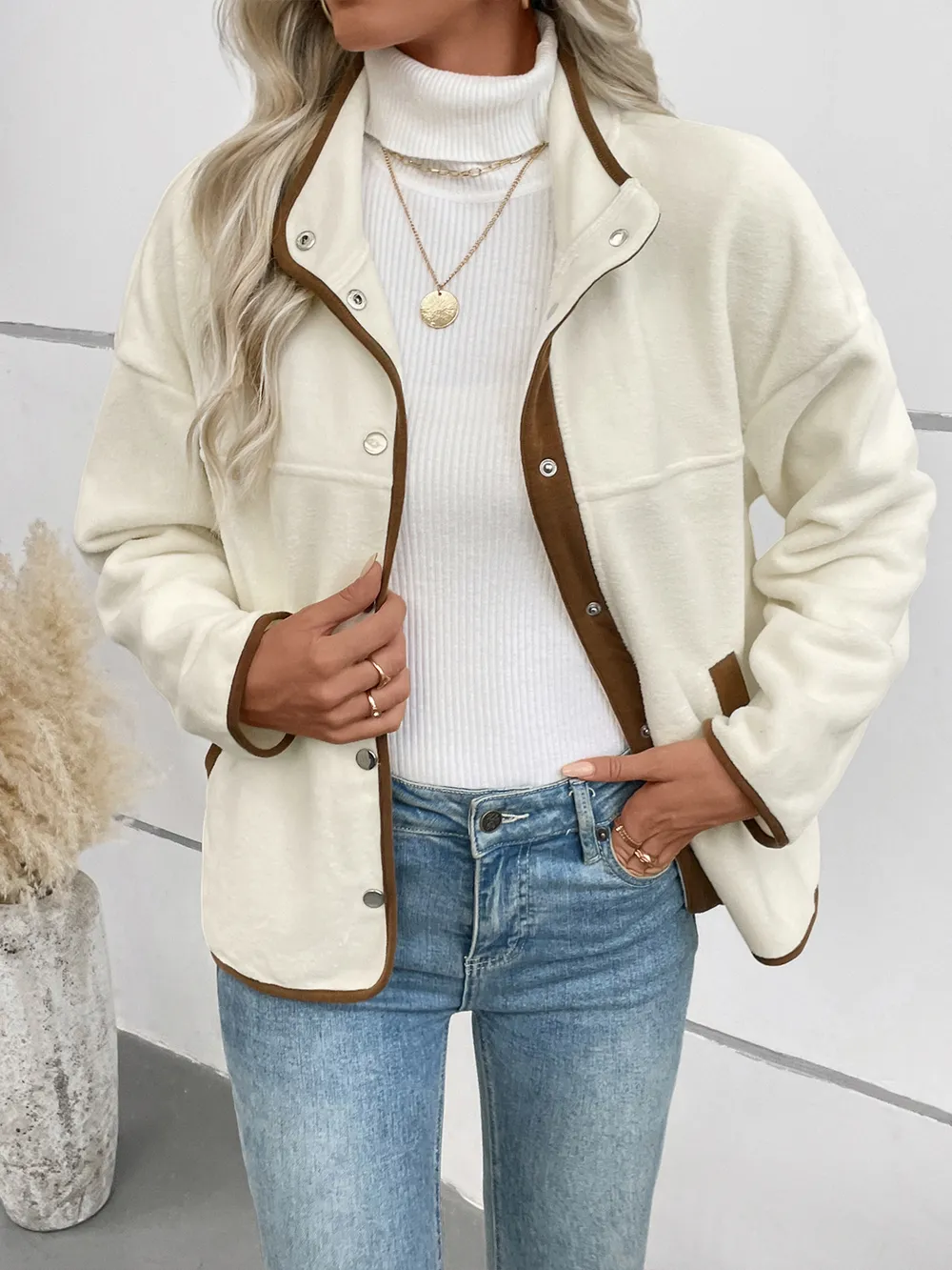 Snap Down Long Sleeve Jacket, image 3