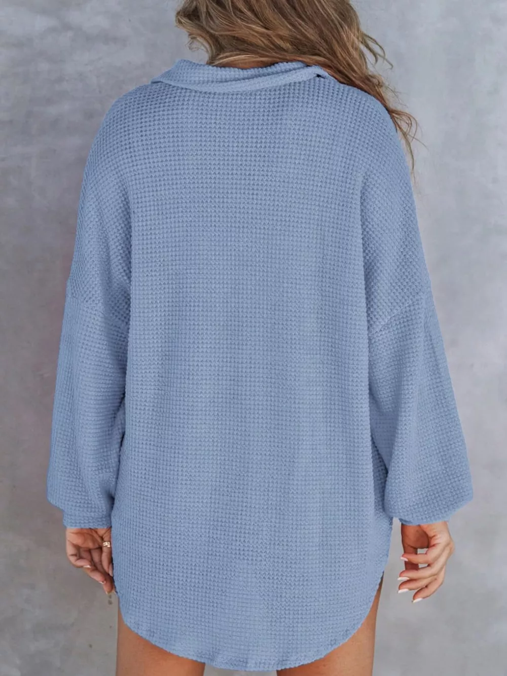Waffle Knit Button Detail T-Shirt with Pocket, image 9