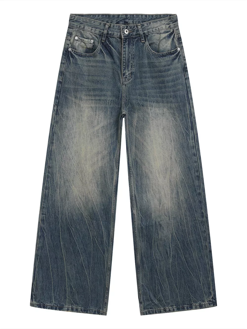 Men's Washed Wide Leg Jeans, image 4