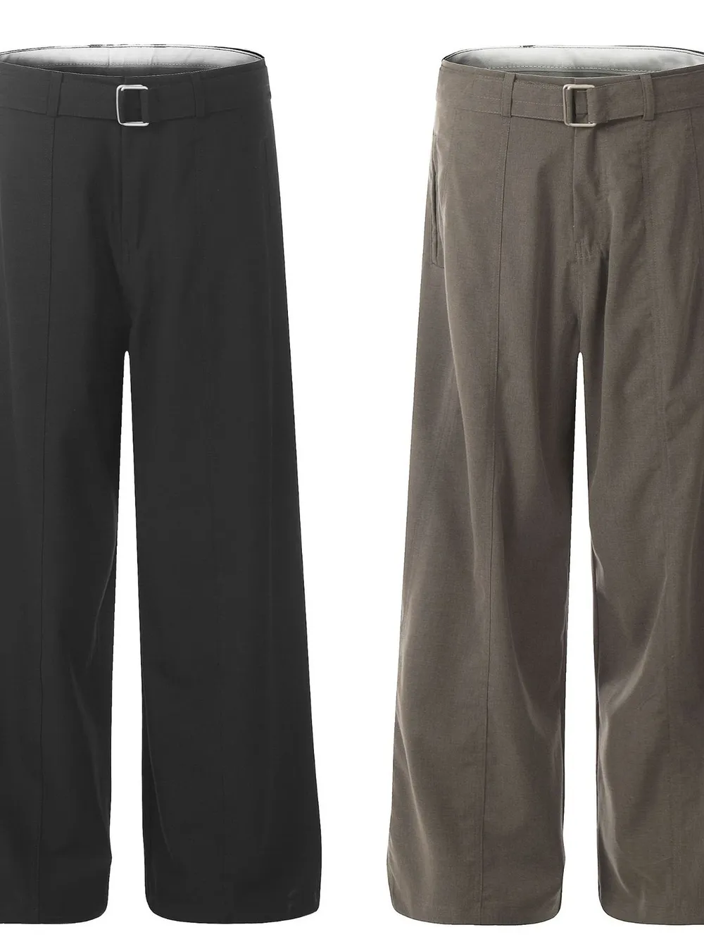 Men's Wide Leg High Waist Pants with Belt, image 7