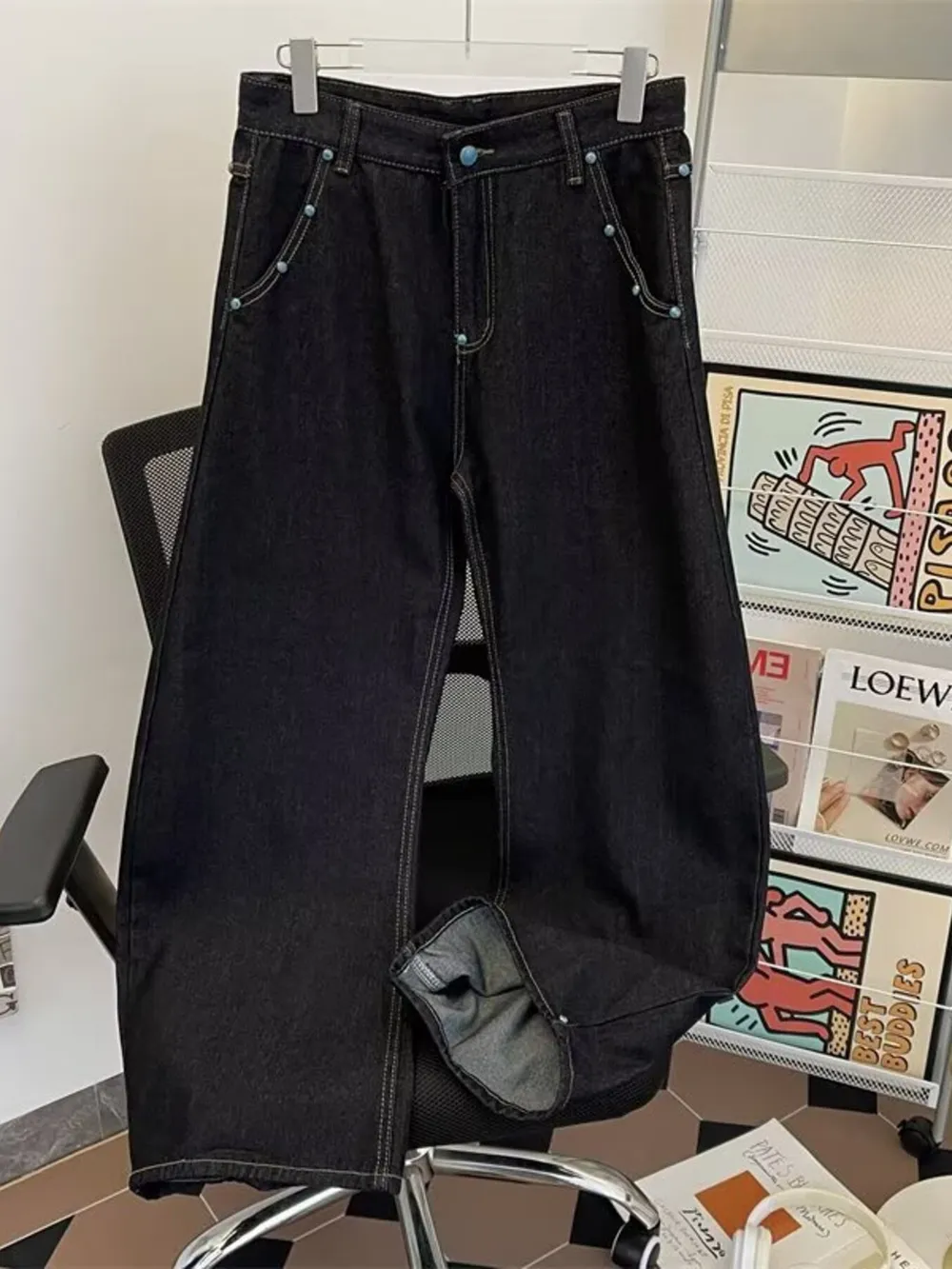Men's Wide Leg Jeans, image 2