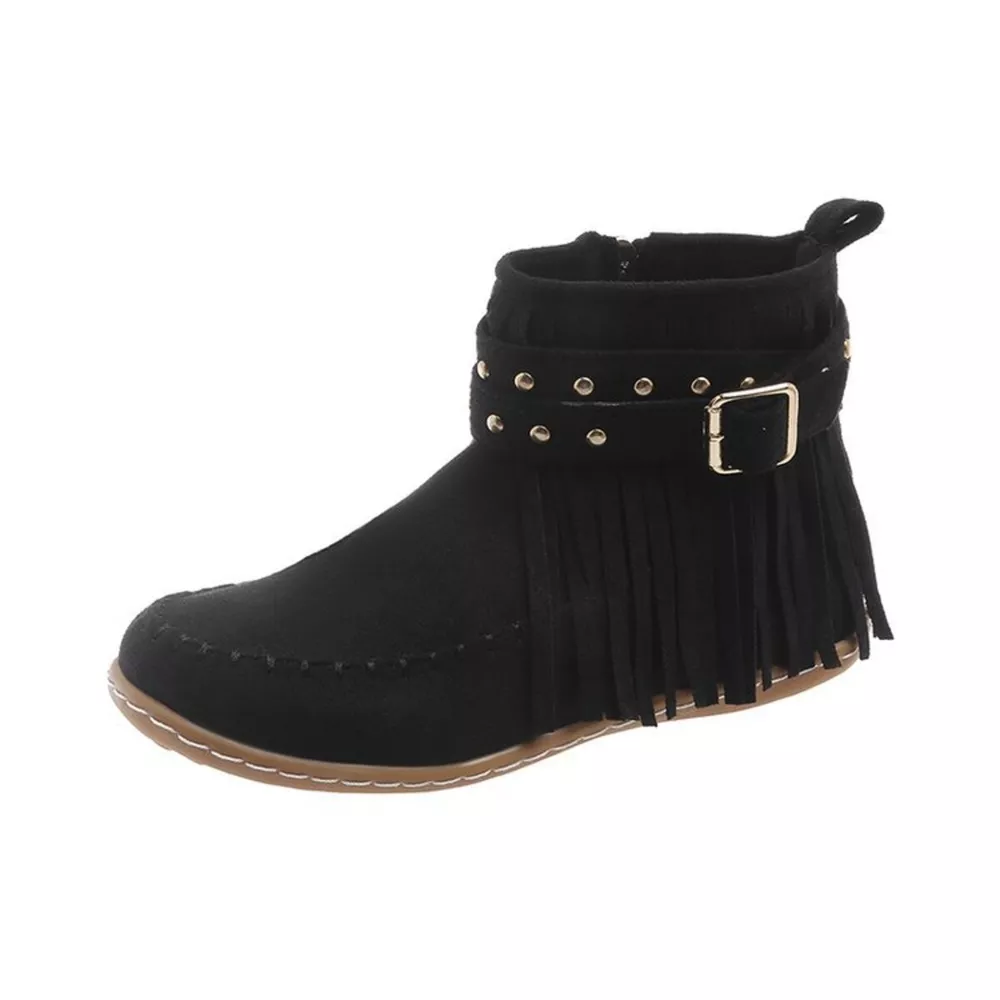 Fringe Round Toe Boots, image 7