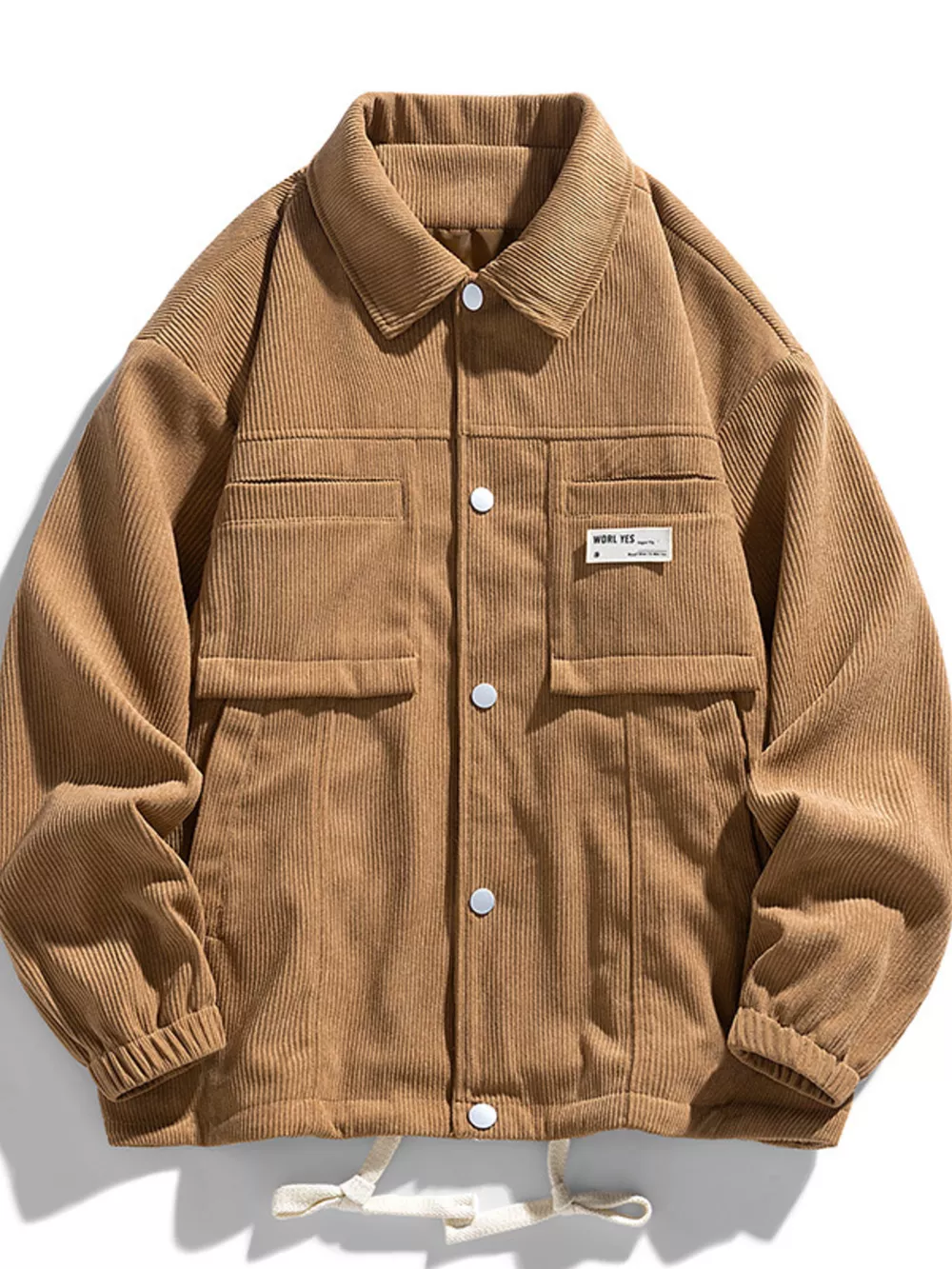 Men's Plus Size Corduroy Button-Down Jacket, image 2