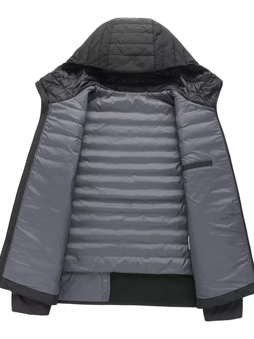 Men's Plus Size Lightweight Hooded Puffer Jacket, image 2