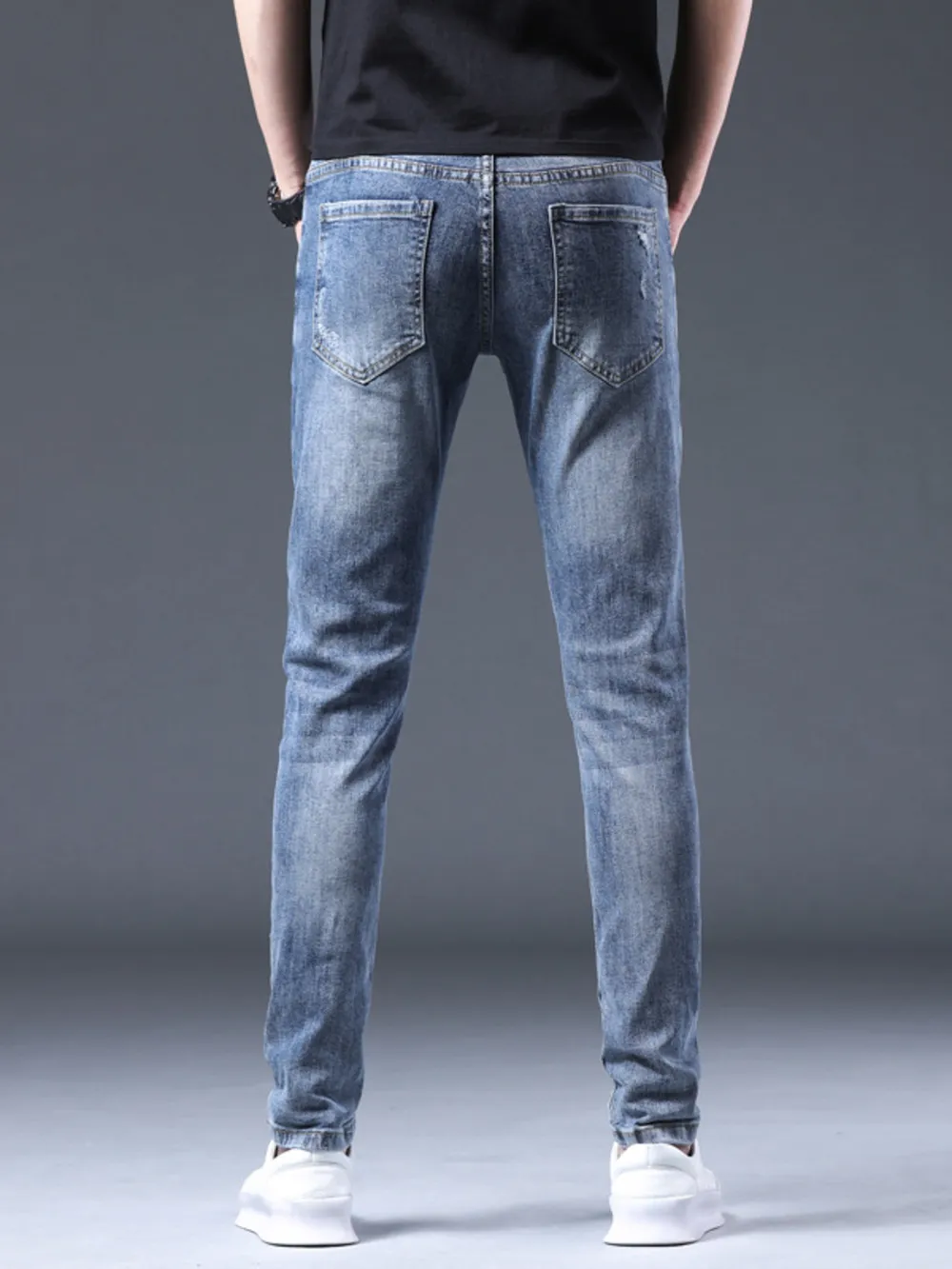Men's Distressed Slim Fit Ripped Jeans, image 3