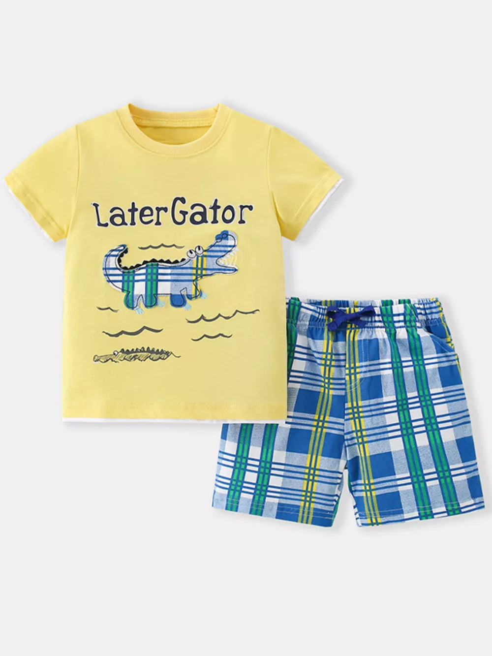 Children's Dinosaur Round Neck Tee and Shorts Set