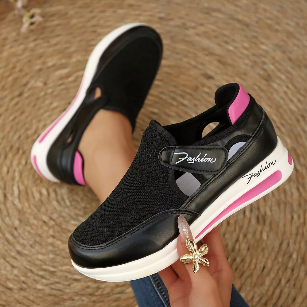Breathable Mesh Wedge Sneakers, image 7