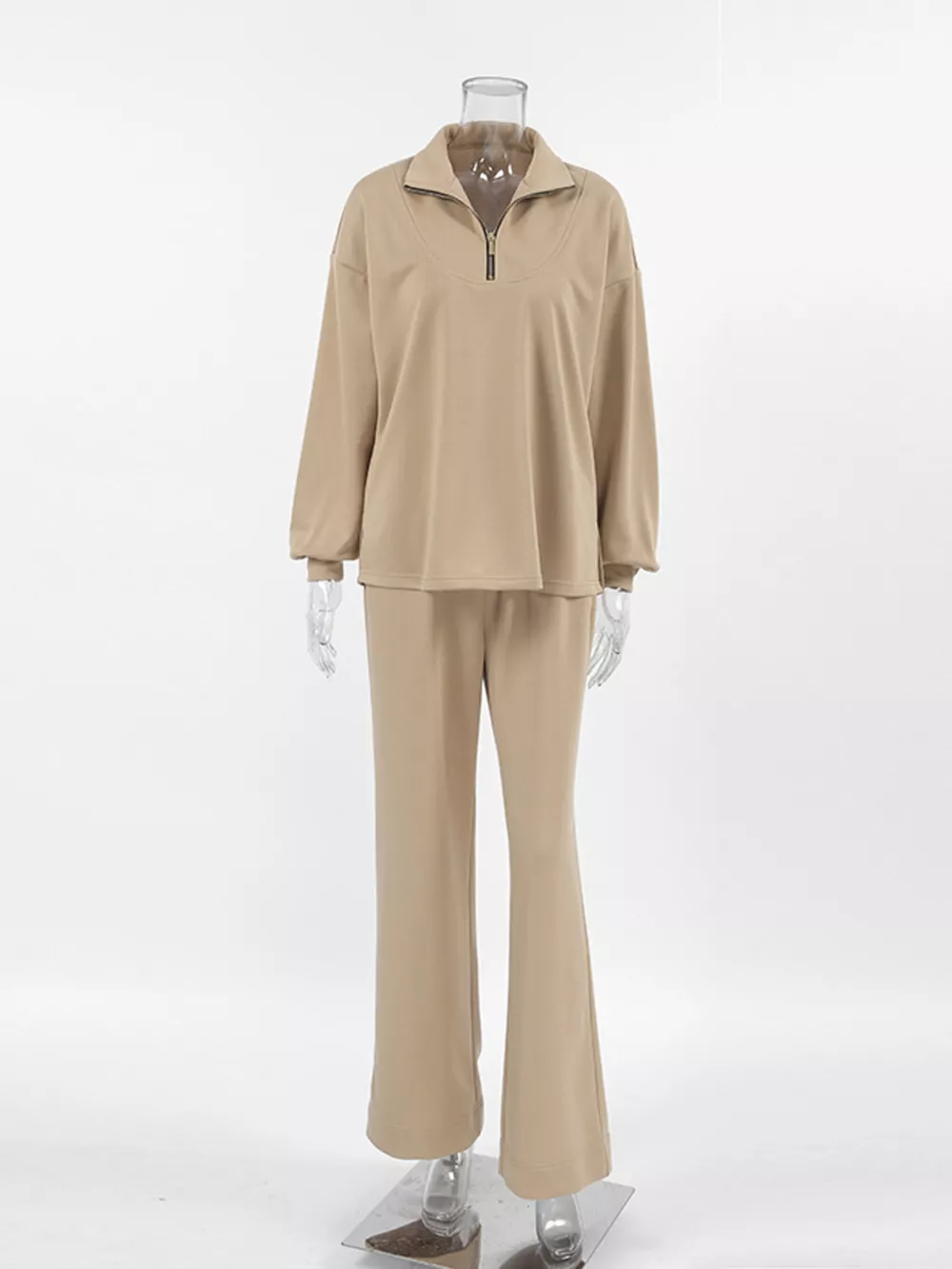 Quarter Zip Long Sleeve Top and Pants Set, image 8