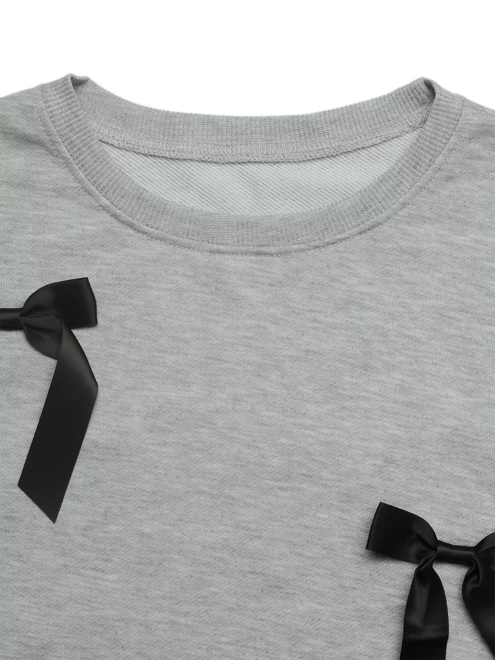 Bow Detail Round Neck Sweatshirt, image 8