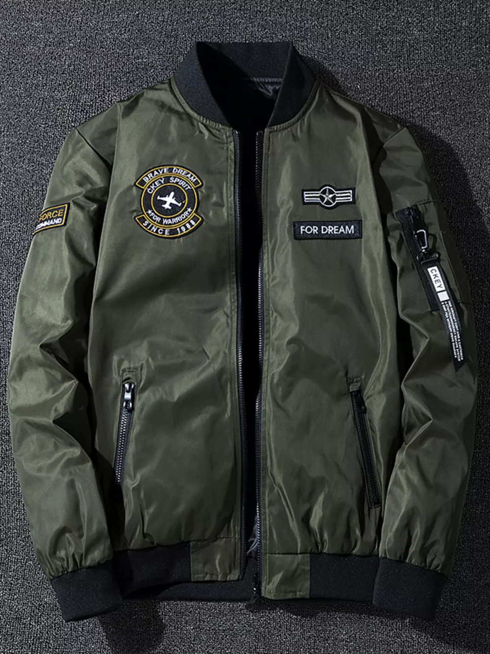 Men's Plus Size Zip Up Bomber Jacket