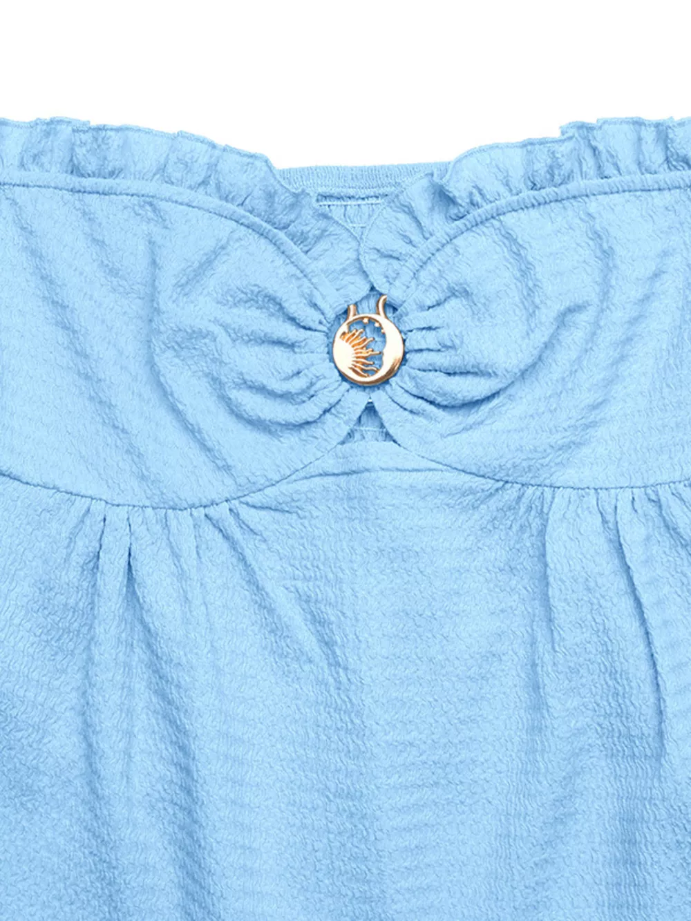 Frill Tube Top with Buckle Detail, image 2