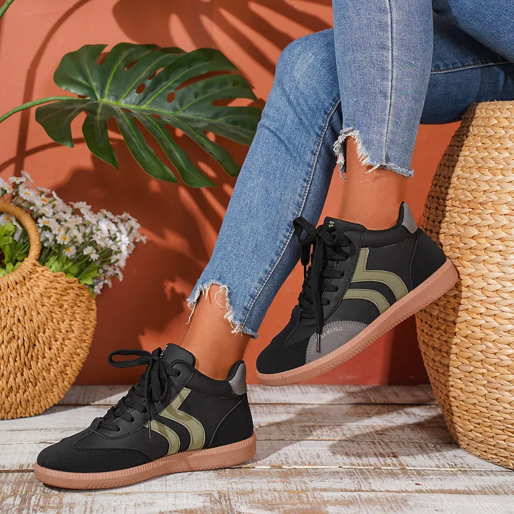 Round Toe Lace Up Sneakers, image 4