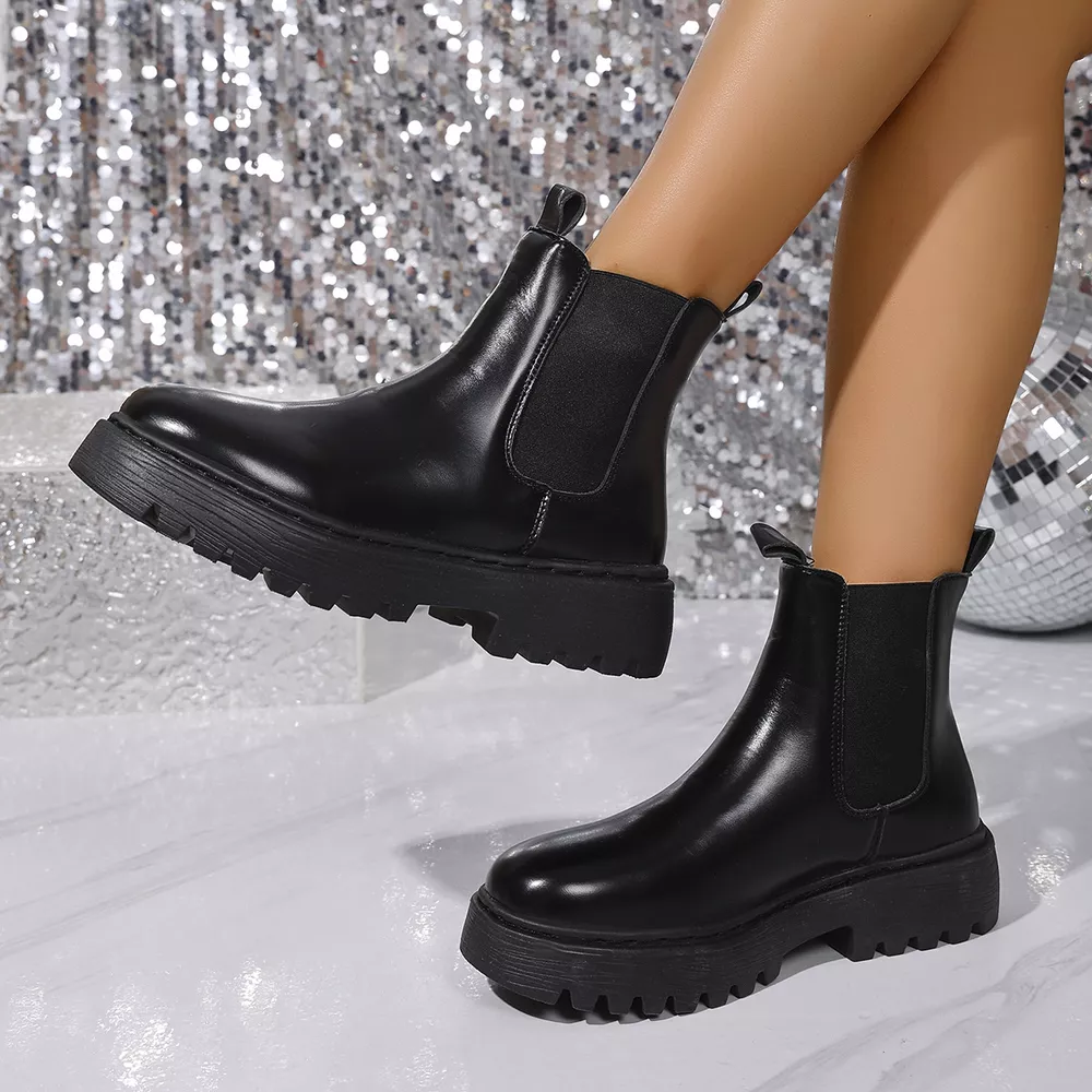 Round Toe Platform Boots, image 5