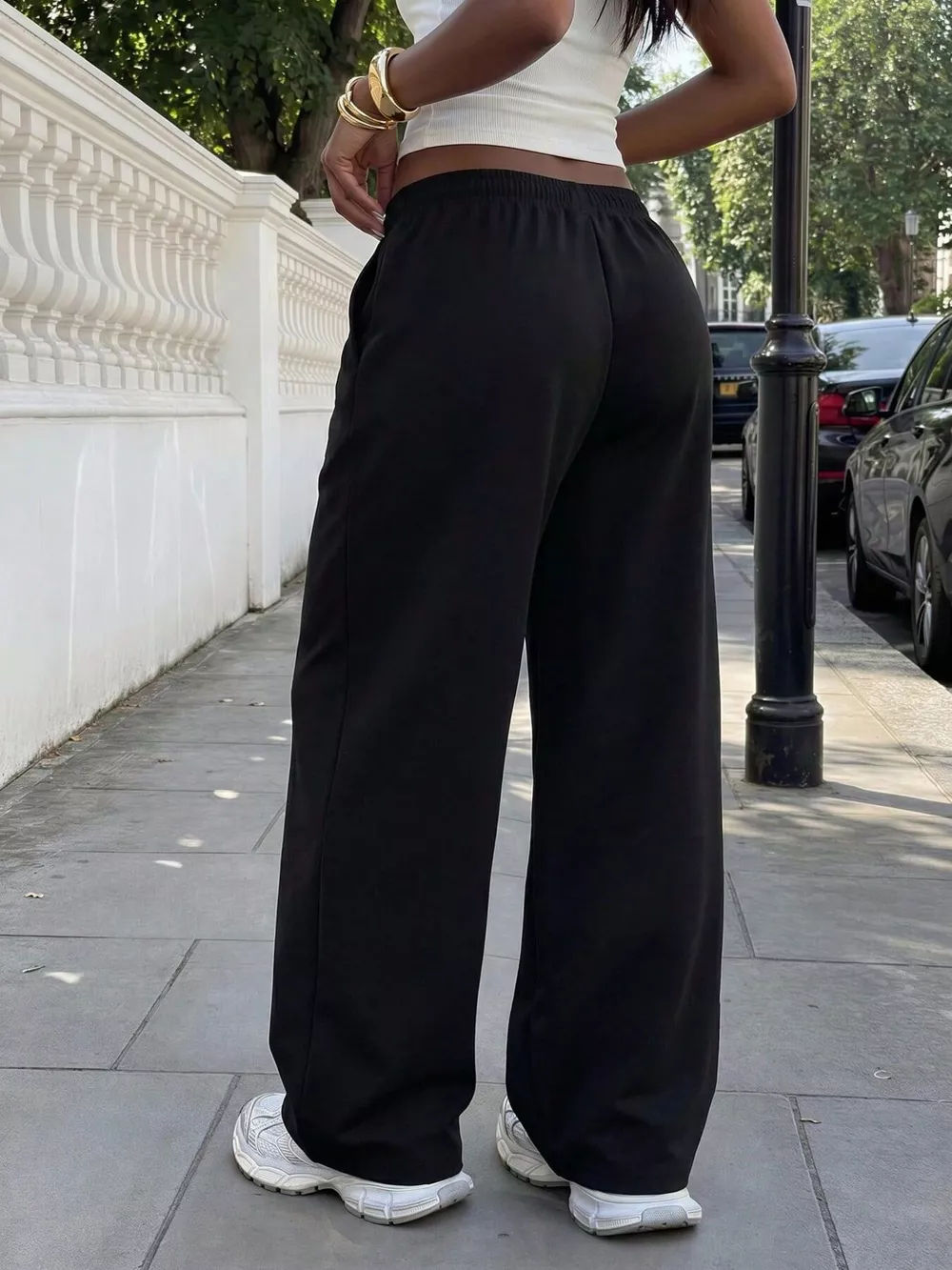 Elastic Waist Wide-Leg Sweatpants, image 13