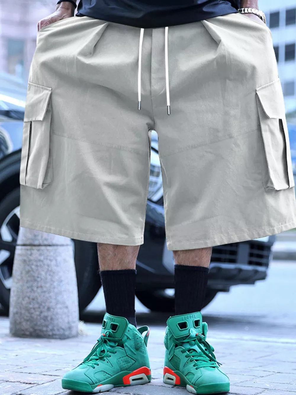Men's Full Size Cargo Shorts with Drawstring Waist Plus Size, image 11